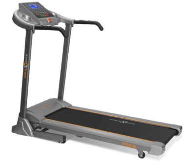 Беговая дорожка Applegate T20А Беговая дорожка Applegate T20А Двигатель: 1,75 л.с., пиковая мощность: 3,0 л.с.
Скорость: 0,8-12 км/ч.
Угол наклона: 0-15% с электрической регулировкой.
Беговое полотно: 1,5 мм, двухслойное антискользящее.
Размер бегового полотна: 122х40 см.
Дека: 15 мм, одинарная, парафинированная.
Система амортизации: 8 плоских эластомеров.
Максимальный вес пользователя: 120 кг.
Дисплей: голубой LCD-дисплей диагональю 12,5 см.
Общее количество программ: 9.
Размер в рабочем состоянии (ДхШхВ): 158х71х129 см.