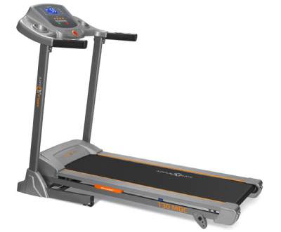 Беговая дорожка Applegate T30 MDC Беговая дорожка Applegate T30 MDC Беговая дорожка Applegate T30 MDC занимает уверенную середину и является оптимальным вариантом для большинства пользователей.
Двигатель: 2,0 л.с., пиковая мощность 3,6 л.с.
Скорость: 0,8-12 км/ч.
Регулировка угла наклона: механическая (3 уровня).
Размер бегового полотна: 125х40 см.
Система амортизации: воздушная подушка air-Cushion™ + 2 динамических эластомера VCS™.
Максимальный вес пользователя: 130 кг.
Консоль: голубой LCD-дисплей диагональю 12,5 см.
Спецификация программ: выносливость, кардио, снижение веса, сжигание жира, плато, пересеченная местность, подъем, гора, спуск.
Размер в рабочем состоянии (ДхШхВ): 162х71х129 см.