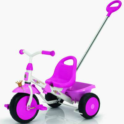 Детский трехколесный велосипед Happytrike Prinzessin 8847-100 Детский трехколесный велосипед Happytrike Prinzessin 8847-100 Для детей от 2 лет.
Делящаяся пополам ручка для толкания с возможностью регулировки высоты для подгонки под рост родителя.
Переднее колесо с возможностью отключения вращения педалей для безопасности ног ребёнка при толкании.
Размер велосипеда: 63-75 см х 55 см х 51 см.