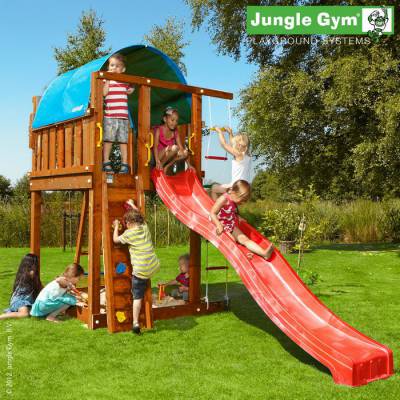 Детский городок Jungle Gym Villa На своей загородной &laquo;вилле&raquo; постройте еще одну виллу для своего ребенка! Детский городок Jungle Gym Villa оснащен всем необходимым для развлечений и развития вашего чада!
Количество платформ - 1.
Длина горки - 3 метра.
Размеры с горкой (ДхШхВ): 414 х 176 х 274 см.
Допустимое количество детей - 10.
Гарантия - 2 года.
